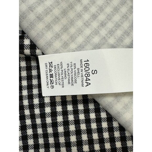 Kate Spade sz S Dress Gingham Fit & Flare Black White Classic Preppy Minimalist - Picture 7 of 7